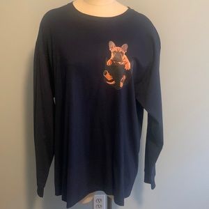 Fruit of the Loom Mens XL Blue long sleeve crew neck shirt